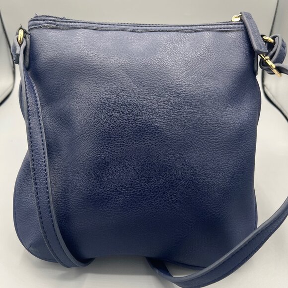 TOMMY HILFGER NAVY IMITATION LEATHER WITH GOLD TONE HARDWARE CROSSBODY/SHOULDER - Picture 2 of 5